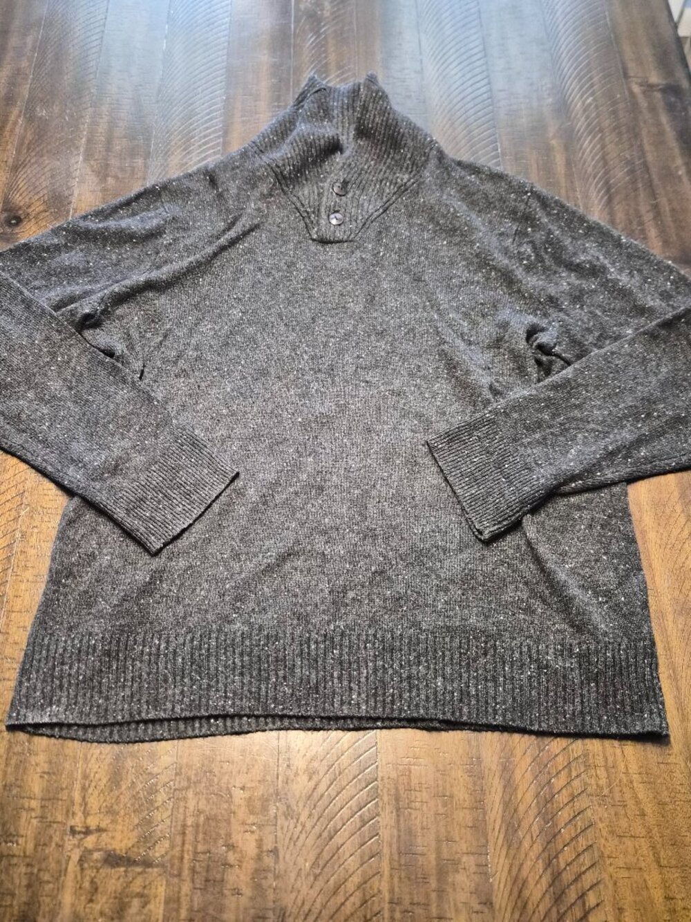 J Crew Sweater Mens Size XL Gray Merino Wool Blend Shawl Collar Grandpacore G282